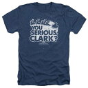 キャラクター クリスマス ヘザー Tシャツ 紺色 ネイビー 【 LICENSED CHARACTER CHRISTMAS VACATION YOU SERIOUS CLARK ADULT HEATHER T-SHIRT / NAVY 】 メンズファッション トップス カットソー