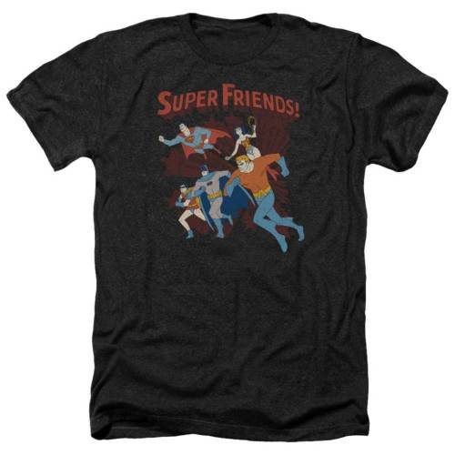 キャラクター ディーシー コミックス ヘザー Tシャツ 黒色 ブラック 【 LICENSED CHARACTER DC COMICS SUPER RUNNING ADULT HEATHER T-SHIRT / BLACK 】 メンズファッション トップス カットソー