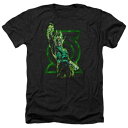 キャラクター 緑 グリーン ヘザー Tシャツ 黒色 ブラック 【 LICENSED CHARACTER GREEN LANTERN FULLY CHARGED ADULT HEATHER T-SHIRT / BLACK 】 メンズファッション トップス カットソー