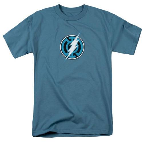 キャラクター 緑 グリーン 青色 ブルー スリーブ Tシャツ 半袖 【 LICENSED CHARACTER GREEN LANTERN BLUE FLASH SHORT SLEEVE ADULT T-SHIRT / SLATE 】 メンズファッション トップス カットソー