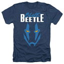 LN^[ F u[ wU[ TVc F lCr[ y LICENSED CHARACTER BLUE BEETLE MASK ADULT HEATHER T-SHIRT / NAVY z Yt@bV gbvX Jbg\[