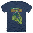 キャラクター 緑 グリーン ビンテージ ヴィンテージ ヘザー Tシャツ 紺色 ネイビー 【 LICENSED CHARACTER GREEN LANTERN VINTAGE COVER ADULT HEATHER T-SHIRT / NAVY 】 メンズファッション トップス カットソー