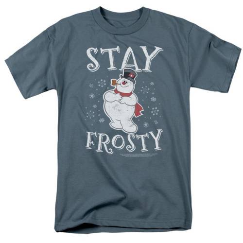 キャラクター スリーブ Tシャツ 半袖 【 LICENSED CHARACTER FROSTY THE SNOWMAN STAY SHORT SLEEVE ADULT T-SHIRT / SLATE 】 メンズファッション トップス カットソー