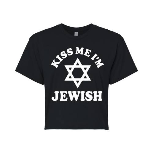 キャラクター Tシャツ 黒色 ブラック I'M 【 LICENSED CHARACTER KISS ME JEWISH CROPPED TEE / BLACK 】 キッズ ベビー マタニティ トップス カットソー