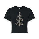 【★Fashion THE SALE★7/12午前10時迄】キャラクター クリスマス Tシャツ 黒色 ブラック 【 LICENSED CHARACTER JEWEL CHRISTMAS TREE CROPPED TEE / BLACK 】 キッズ ベビー マタニティ トップス カットソー