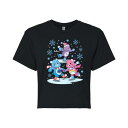 【★Fashion THE SALE★7/12午前10時迄】キャラクター ゴールデンベアーズ カルベアーズ マジック Tシャツ 黒色 ブラック 【 LICENSED CHARACTER CARE BEARS UNLOCK THE MAGIC ICE SKATING CROPPED TEE / BLACK 】 キッズ ベビー マタニティ トップス カット(4)