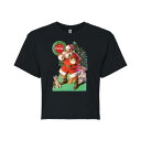 キャラクター ビンテージ ヴィンテージ Tシャツ 黒色 ブラック 【 LICENSED CHARACTER COCA-COLA VINTAGE SANTA WITH DOG CROPPED TEE / BLACK 】 キッズ ベビー マタニティ トップス カットソー