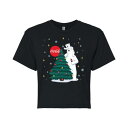キャラクター クリスマス Tシャツ 黒色 ブラック 【 LICENSED CHARACTER COCA-COLA CHRISTMAS TREE CROPPED TEE / BLACK 】 キッズ ベビー マタニティ トップス カットソー