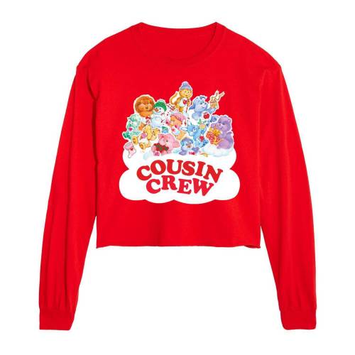 キャラクター ゴールデンベアーズ カルベアーズ クルー スリーブ Tシャツ 赤 レッド 長袖 【 LICENSED CHARACTER CARE BEARS COUSINS CREW LONG SLEEVE CROPPED TEE / RED 】 キッズ ベビー マタニティ トップス カ