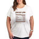 キャラクター グラフィック Tシャツ 白色 ホワイト 【 LICENSED CHARACTER PLUS SIZE THANKSGIVING PECAN PIE NUTRITIONAL FACTS GRAPHIC TEE / WHITE 】 キッズ ベビー マタニティ トップス カットソー