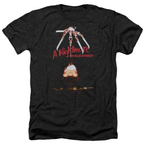 キャラクター ナイトメア ストリート ヘザー Tシャツ 黒色 ブラック 【 LICENSED CHARACTER NIGHTMARE ON ELM STREET ALTERNATE POSTER ADULT HEATHER T-SHIRT / BLACK 】 メンズファッション トップス カットソー