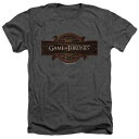 【★Fashion THE SALE★7/12午前10時迄】キャラクター ゲーム ロゴ ヘザー Tシャツ チャコール ゲームオブスローン 【 LICENSED CHARACTER GAME OF THRONES TITLE SEQUENCE LOGO ADULT HEATHER T-SHIRT / CHARCOAL 】 メンズファッション トップス カットソー