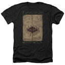キャラクター ヘザー Tシャツ 黒色 ブラック 【 LICENSED CHARACTER HARRY POTTER MARAUDERS MAP WORDS ADULT HEATHER T-SHIRT / BLACK 】 メンズファッション トップス カットソー