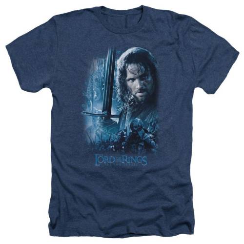 キャラクター リング ヘザー Tシャツ 紺色 ネイビー 【 LICENSED CHARACTER LORD OF THE RINGS KING IN MAKING ADULT HEATHER T-SHIRT / NAVY 】 メンズファッション トップス カットソー