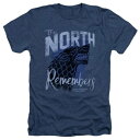 キャラクター ゲーム ノース ヘザー Tシャツ 紺色 ネイビー ゲームオブスローン 【 LICENSED CHARACTER GAME OF THRONES THE NORTH REMEMBERS ADULT HEATHER T-SHIRT / NAVY 】 メンズファッション トップス カットソ