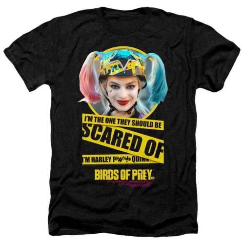 キャラクター ヘザー Tシャツ 黒色 ブラック 【 LICENSED CHARACTER BIRDS OF PREY SCARED ADULT HEATHER T-SHIRT / BLACK 】 メンズファッション トップス カットソー