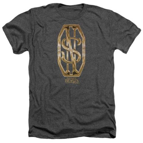キャラクター ヘザー Tシャツ チャコール 【 LICENSED CHARACTER FANTASTIC BEASTS SCAMANDER MONOGRAM ADULT HEATHER T-SHIRT / CHARCOAL 】 メンズファッション トップス カットソー