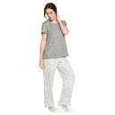 CROFT & BARROW スリーブ 半袖 【 Short Sleeve Pajama Top And Pajama Pants Set 】 Gray Animal