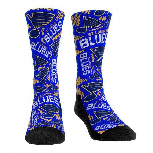 靴下 ブルース ロゴ クルー セントルイス 【 UNBRANDED ROCK EM SOCKS ST. LOUIS BLUES LOGO SKETCH CREW / BLU MULTI 】 インナー 下着 ナイトウエア レディース レッグ