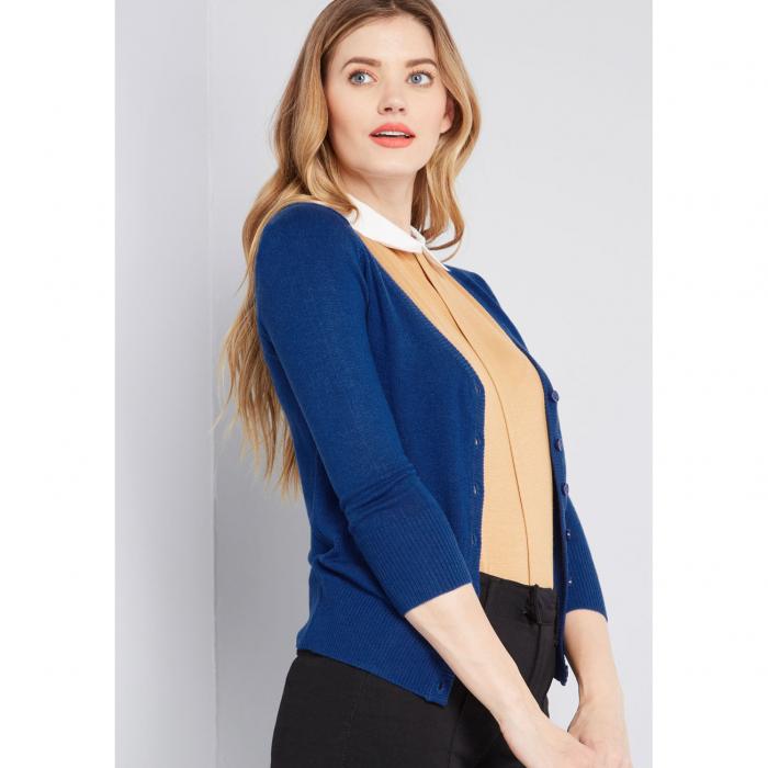 MODCLOTH レディースファッション トップス カーディガン ボレロ 【 Charter School Cardigan 】 Royal Blue