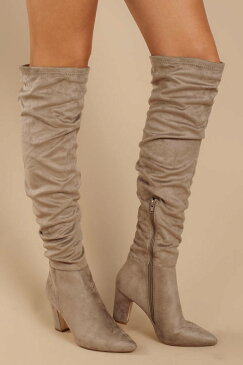 TOBI スエード スウェード ハイ 【 TOBI RAMI FAUX SUEDE SLOUCHY THIGH HIGH BOOTS TAUPE 】