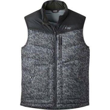 アウトドアリサーチ OUTDOOR RESEARCH ダウン ベスト 黒色 ブラック ダウンベスト 【 OUTDOOR RESEARCH TRANSCENDENT STORM PRINT BLACK 】 メンズファッション トップス ベスト ジレ