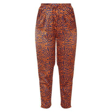 4FASHION 橙 オレンジ 【 ORANGE 4FASHION PRETTYLITTLETHING CONTRAST LEOPARD PRINT CIGARETTE TROUSER 】 レディースファッション ボトムス パンツ