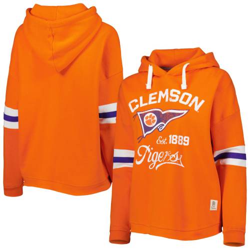 プレスボックス クレムソン フーディー パーカー レディース 橙 オレンジ WOMEN'S 【 PRESSBOX CLEMSON SUPER PENNANT PULLOVER HOODIE - / ORANGE 】 レディースファッション トップス