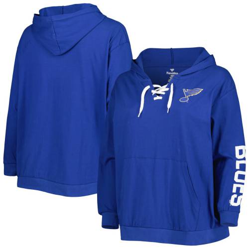 プロフィール ブルース フーディー パーカー レディース 青色 ブルー WOMEN'S 【 PROFILE BLUES PLUS SIZE LACE-UP PULLOVER HOODIE - / BLUE 】 レディースファッション トップス