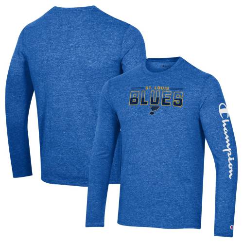 チャンピオン ブルース スリーブ Tシャツ メンズ 青色 ブルー 長袖 MEN'S 【 CHAMPION BLUES LONG SLEEVE T-SHIRT - / BLUE 】 メンズファッション トップス カットソー