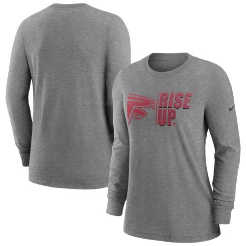 ナイキ ファルコンズ ロゴ スリーブ Tシャツ レディース 灰色 グレー 長袖 WOMEN'S 【 NIKE FALCONS SPLIT LOCAL LOGO LONG SLEEVE T-SHIRT - / GREY 】 レディースファッション トップス カットソー