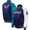 スターター ホーネッツ ラグラン ジャケット 紫 パープル ジュニア キッズ 【 PURPLE STARTER HORNETS RAGLAN FULLSNAP VARSITY JACKET GS GRADESCHOOL 】