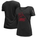 ファルコンズ Vネック Tシャツ レディース 黒色 ブラック ニューエラ WOMEN'S 【 NEW ERA NEW ERA FALCONS DIRTY BIRDS KICKOFF V-NECK T-SHIRT - / BLACK 】 レディースファッション トップス カットソー