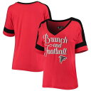 ファルコンズ Vネック Tシャツ レディース 赤 レッド ニューエラ & WOMEN'S 【 NEW ERA NEW ERA FALCONS BRUNCH FOOTBALL V-NECK T-SHIRT - / RED 】 レディースファッション トップス カットソー