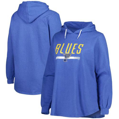 プロフィール ブルース フリース フーディー パーカー レディース 青色 ブルー WOMEN'S 【 PROFILE BLUES PLUS SIZE FLEECE PULLOVER HOODIE - / BLUE 】 レディースファッション トップス