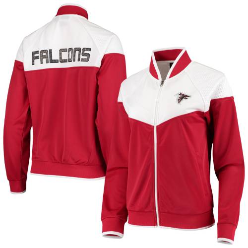 ジースリー ファルコンズ フルジップ ラグラン トラック ジャケット レディース 赤 レッド トラックジャケット WOMEN'S 【 G-III FALCONS WILDCARD FULL-ZIP RAGLAN TRACK JACKET - / RED 】