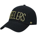 フォーティーセブンブランド スティーラーズ レディース 黒色 ブラック WOMEN'S 【 47 BRAND 47 BRAND STEELERS SHIMMER TEXT CLEAN UP ADJUSTABLE HAT - / BLACK 】 バッグ キャップ 帽子 レディースキャップ 帽子