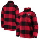 ジースリー ファルコンズ ジャケット レディース 赤 レッド WOMEN'S 【 G-III FALCONS SHERPA PLAID QUARTER-ZIP JACKET - / RED 】