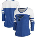 ファナティクス ブルース チーム Vネック Tシャツ レディース 青色 ブルー WOMEN'S 【 FANATICS BLUES TEAM 3/4-SLEEVE V-NECK T-SHIRT - / BLUE 】 レディースファッション トップス カットソー