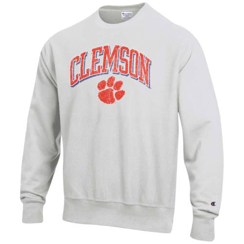 チャンピオン クレムソン ロゴ スウェットシャツ トレーナー メンズ 灰色 グレー MEN'S 【 CHAMPION CLEMSON ARCH OVER LOGO PULLOVER SWEATSHIRT - / GREY 】 メンズファッション トップス