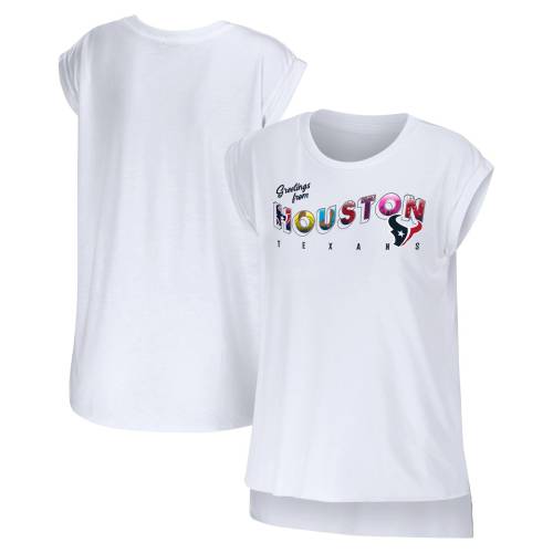 ウェアバイエリンアンドリューズ テキサンズ Tシャツ レディース 白色 ホワイト WOMEN'S 【 WEAR BY ERIN ANDREWS WEAR BY ERIN ANDREWS TEXANS GREETINGS FROM MUSCLE T-SHIRT - / WHITE 】 レディースファッション トッのサムネイル