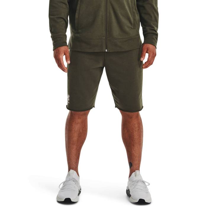 アンダーアーマー Under Armour 【 Rival Fleece Shorts Men's Onyx White/Marine Od Green 】 ライバル フリース ショーツ メンズファッション ズボン パンツ メンズ 白色 ホワイト green 緑・グリーン