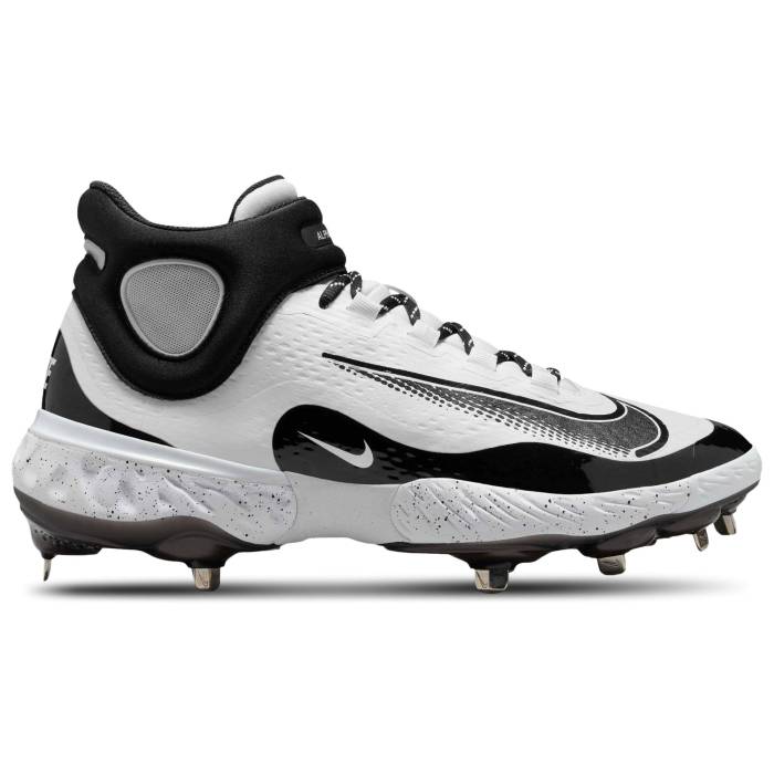 ʥ Nike  Alpha Huarache Elite 4 Mid Cleats Men's White/Black  ե Huarache ...