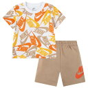 ナイキ Nike 【 Smu Futura Toss 2 Piece Shorts Set Boys' Toddler White/Brown 】 ショーツ キッズ ベビー マタニティ ベビーファッション 上下セット セットアップ 白色 ホワイト 茶色 ブラウン