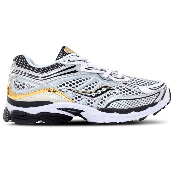 åˡ Saucony  Omni 9 Boys' Grade School Silver/Gold/White   å ...