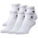 ナイキ Nike 【 6 Pack Cushioned Quarter Socks Boys' Grade School White/Black 】 ソックス・靴下 キッズ ベビー マタニティ キッズファッション 靴下 レッグウェア 靴下 白色 ホワイト 黒色 ブラック