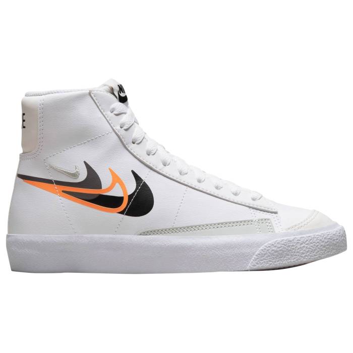ナイキ Nike 【 Blazer Mid Nn Boys' Grade School White/Black/Bright Mandarin 】 ブレイザー ミッド..