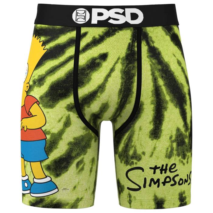 Psd  Bart Simpson Tie Dye Underwear Men's Green/Yellow/Black  ͥ ...