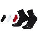 ナイキ ジョーダン Jordan 【 Every Day Cushioned Ankle 3 Pack Men's Red/White/Black 】 インナー 下着 ナイトウェア メンズ 靴下 レッグウェア 靴下 メンズ Red 赤・レッド 白色 ホワイト 黒色 ブラック