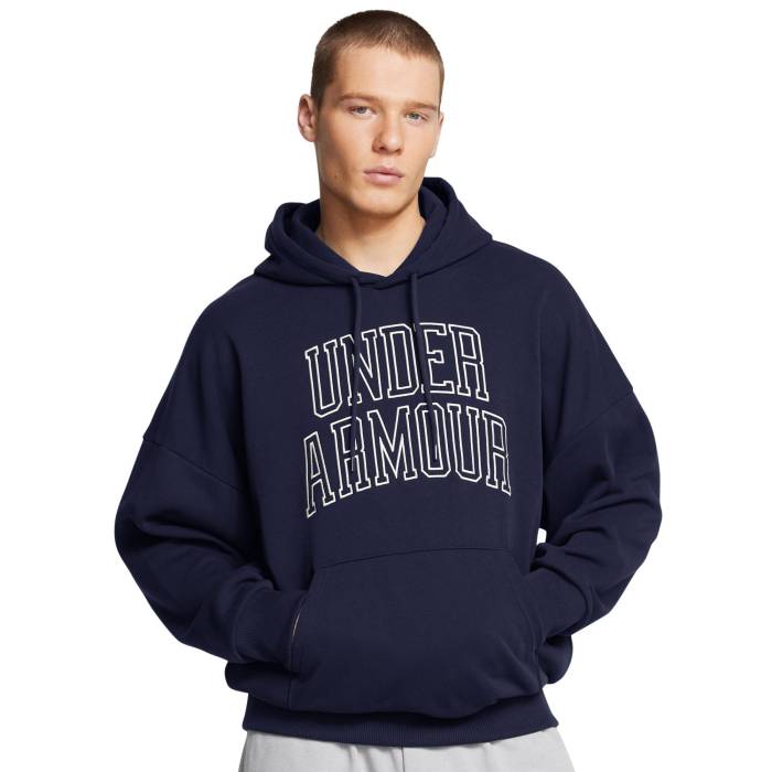 ޡ Under Armour  Icon Heavyweight Terry Os Hoodie Men's Midnigh...
